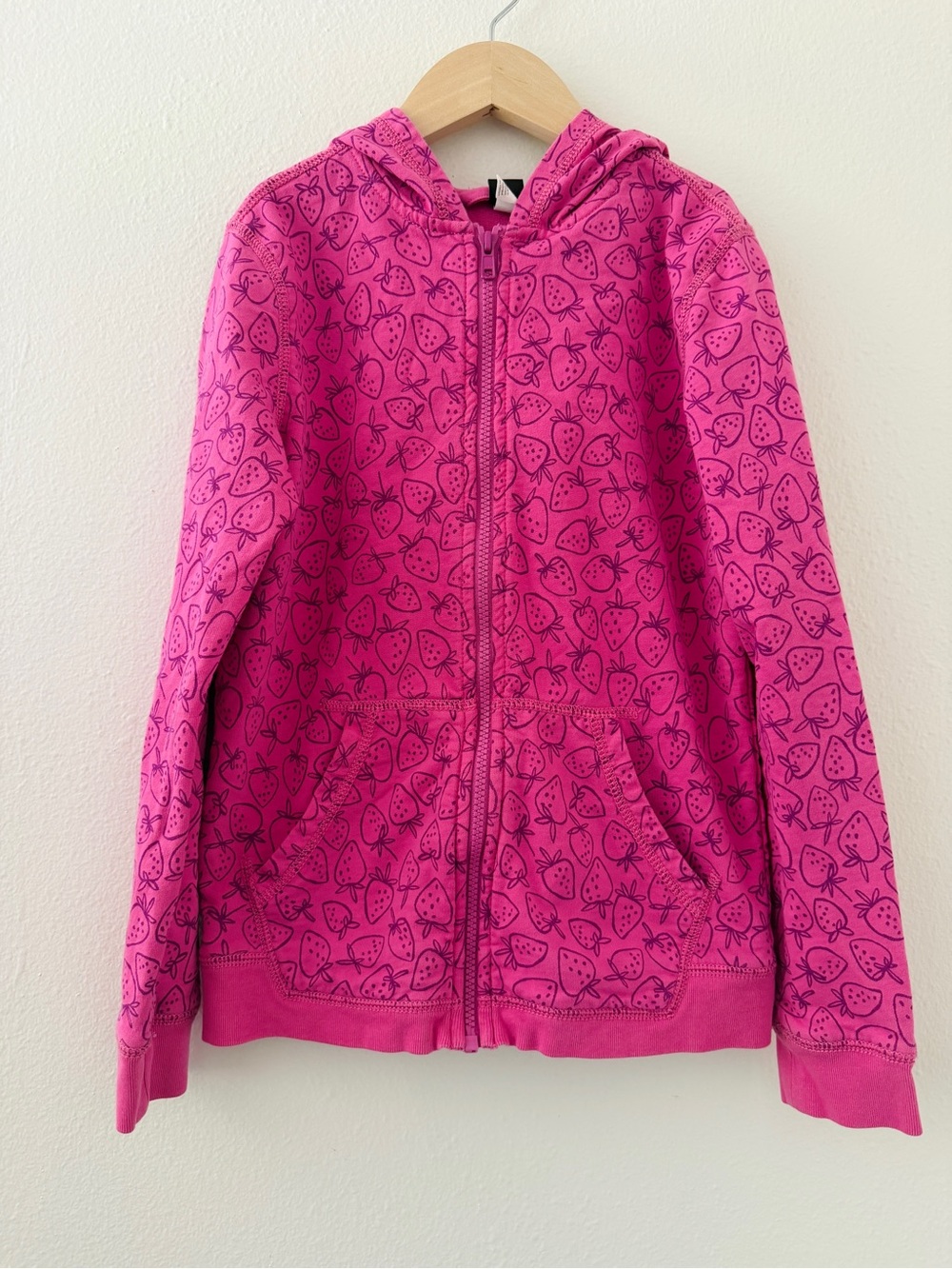 Tea Collection Girls Strawberry Print Zip Up Hoodie